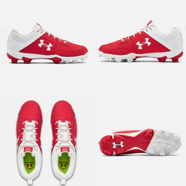 送料無料【USA物】 アンダーアーマー 野球 ポイント スパイク メンズ UNDER ARMOUR Men's UA Leadoff Low RM 靴 シューズ ベースボール 赤/白 レッド ホワイト