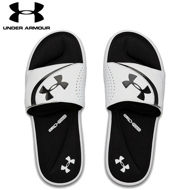 【送料無料】UNDER ARMOUR アンダーアーマー サンダル UA Ignite VI SL Slide 低反発 ホワイト/ブラック White/Black