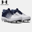 送料無料【USA物】 アンダーアーマー UnderArmour 野球 スパイク 金具スパイク 3025592 401 大人用 UA Yard Low MT ヤード ロー ホワイト/ネイビー