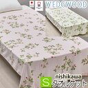 西川 ウェッジウッド タオルケット シングル WW5601 日本製 綿100% FR05150601 140×190cm ワイルドストロベリー 通年使用OK 薄手 春 夏 秋 wedgwood パフィールコットン エアコン対策 吸水性 肌触り滑らか ピンク グリーン 2色から選択
