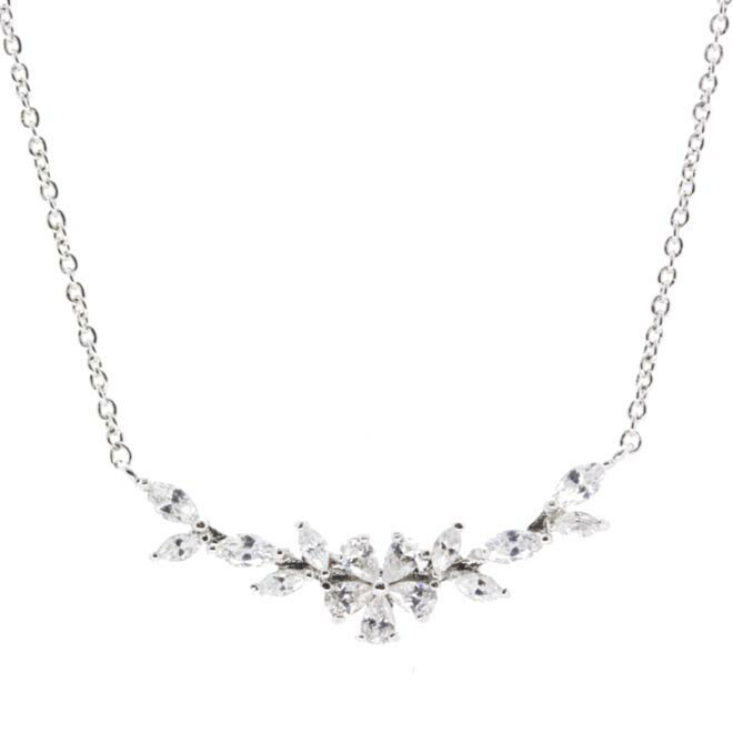 乐天商城 - PUREDAYS ピュア ネックレス 《エレガント＆カジュアル》 ペンダント シンプル シルバー 大粒 キュービック ジュエリー フラワー 花 キラキラ ☆ プレゼント ギフト こどもの日 母の日 新生活 防災