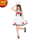 【11日限定全品P3倍〜】 ハロウィン コスプレ ワンダー ラビット 《豪華な4点セット》 ガール レディース ウサギ うさぎ バニー トランプ 不思議 コスプ...