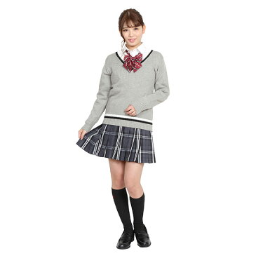 制服 Vネックセーター グレー Lサイズ Teens Ever TE-18SS コスプレ レディース カーディガン カーデ セーター Vネック 学生 中学 高校 制服 衣装 イベント スクール スクールセーター 学校 女子高生 通学 かわいい ホビー コスプレ 変装 仮装 クリスマスプレゼント ☆