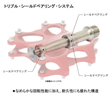 自転車 ペダル トリプル シールドベアリング バタフライ ペダル PS-717 パルミースポーツ クロスバイク マウンテンバイク シティサイクル ママチャリ ☆