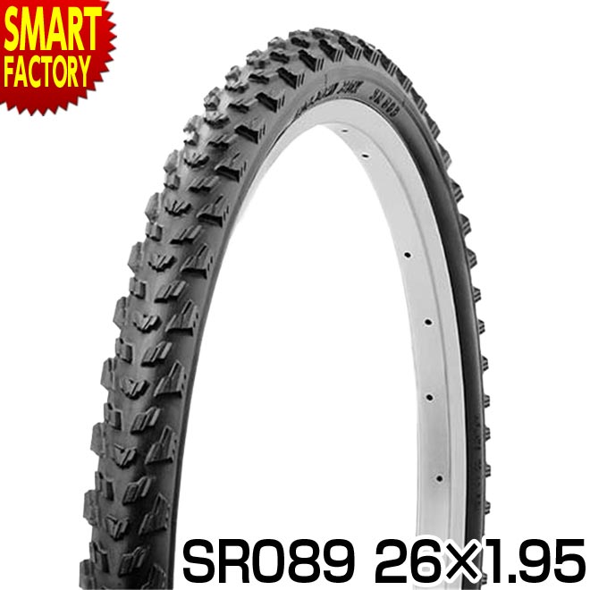 自転車 タイヤ 26インチ ブロックタイヤ 1本 26x1.95 HE ブラック SR089 SHINKO シンコー マウンテンバイク MTB 26インチタイヤ 自転車 ☆ プレゼント ギフト 父の日 梅雨