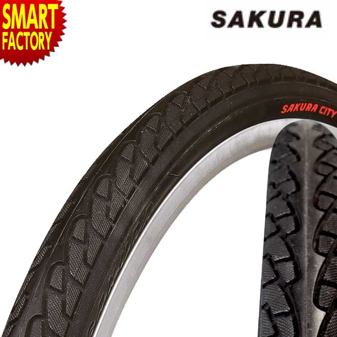 自転車 タイヤ 【一般車用タイヤ】 26インチ 27インチ 1本 SAKURA S116 ブラック ママチャリ シティサイクル 自転車タイヤ 軽快車 自転車通勤 自転車通学 26×1 3/8 27×1 3/8 ☆ プレゼント ギフト 父の日 梅雨