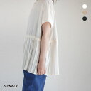 SIWALY(シワリー)プリーツ切り替えブラウス(ホワイト)(ベージュ)(ブラック)(全3色)(38)(レディース)ソノリテ（sonorite)　体型カバー　楽ちん　大人女子　セットアップ　きれいめ　セール　sale