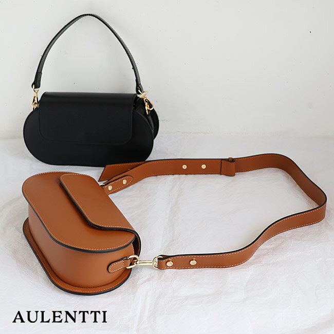 【新作】AULENTTI (オーレンティ) 2wayフラップショルダーバッグ　DI-3257-BO(CUOIO)(NERO)(全2色)(レディース)ソノリテ（Sonoriteonorite)ショルダーバッグ　オウレンティ　ハンドルバッグ　ショルダーバッグ　camel　blackのサムネイル