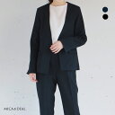 MICA＆DEAL(マイカアンドディール)ノーカラーボックスジャケット(NAVY)(BLACK)（全2色）(36)(38)(レディース)ソノリテ（sonorite)セレモニー　入卒　お食事会　お呼ばれ　セットアップ　七五三　子育てママ　m00e007jk