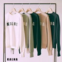 KALNA(カルナ)「KALNA」ロゴ裏毛スウェット (NAVY)(PINKBEIGE)(IVORY)(GREY)(BLACK)（全5色）レディース(0)(M)ソノリテ（sonorite) スウェット　ロゴ　秋　冬　春　大人カジュアル　可愛い　キレイ　洗える　 1a10107s