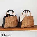 【再入荷】【新作】The Bagmati(バグマティ) 台形型ウィッカーカゴバッグ BBK18-03(caramel×choco)(caramel×black)(全2色)(レディース)ソノリテ（sonorite)カジュアル　ナチュラル　春　夏　ウィッカー　カゴバッグ　シンプル　ブラック　チョコ　ブラウン　bbk18-02(23SS)