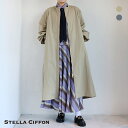 【新作】STELLA CIFFON(ステラシフォン)ナイロンタフタジップアップコート撥水加工 ST1-24101(ブラック)(グレー)（全2色）レディース(36)(M)ソノリテ（sonorite)おしゃれ シンプル 高品質 日本製 きれいめ カジュアル 黒 アウター 春コート