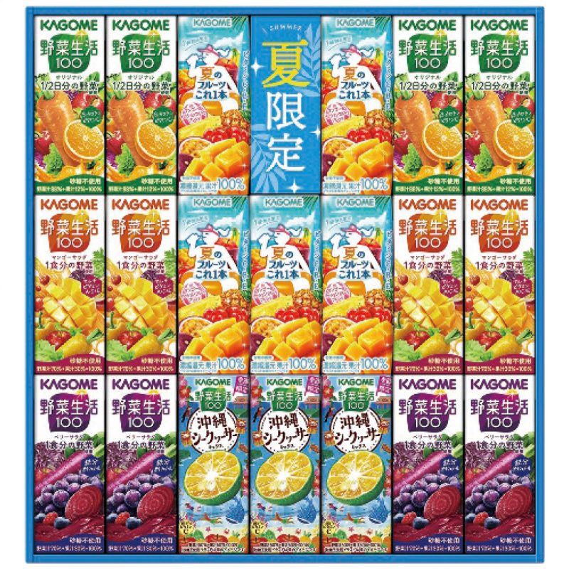 果实饮料 - お中元 カゴメ すこやかサマーバラエティギフト(紙容器) KYJ-30S (KYJ-30S)