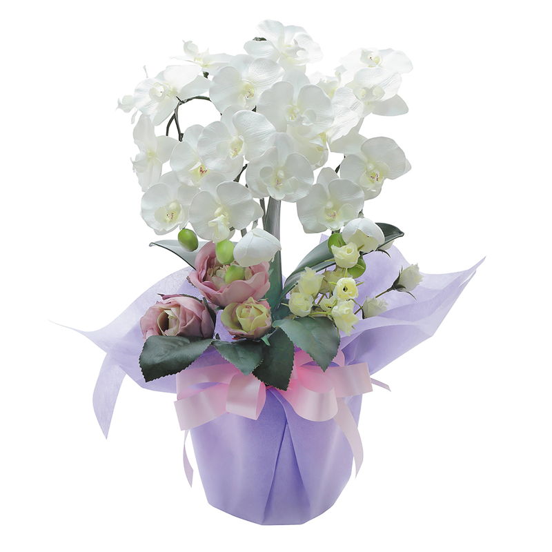 母の日アーティフィシャルフラワー 賑わい胡蝶蘭W(造花) (22-MD-05-W) [キャンセル・変更・返品不可][代引不可][同梱不可][ラッピング不可][海外発送不可]