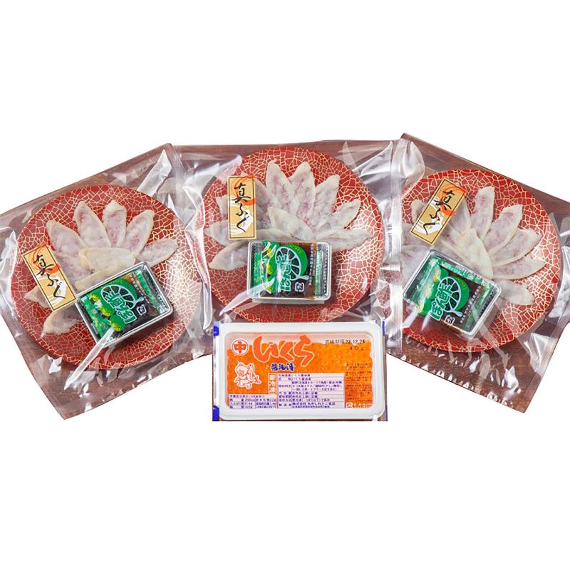 [お中元][お歳暮] 国産フグ薄造り・北海道産いくら (5022-50)