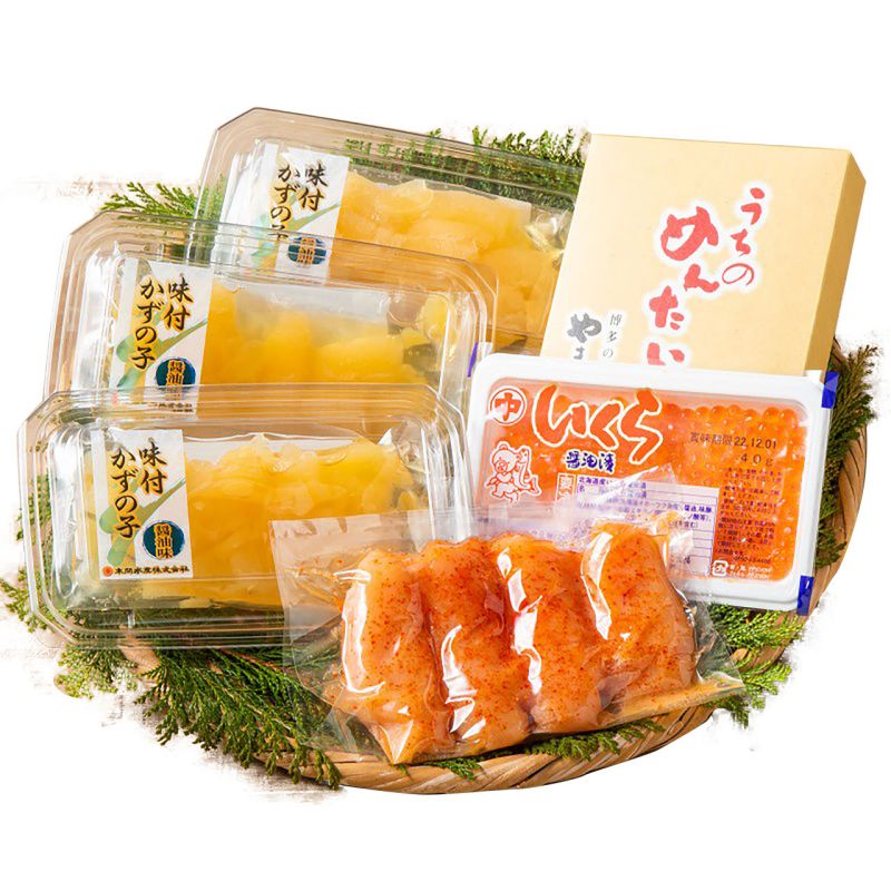 お歳暮 北海道産いくらとやまや明太子・味付け数の子詰合せ (4928-50)