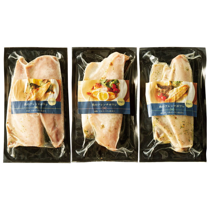 さば、ほっけ、赤魚を独自の乾燥技術で余分な水分を取り、熟成後、表面にフレンチオイルソースを塗って仕上げました。パセリバターソースの味付けは魚の臭みもなく、パンやワインにも合います。下ごしらえ済みなのでサッとフライパンで簡単に調理でき、さらに骨とりずみなのでお子様やご高齢の方にも安心してお召し上がりいただけます。■商品名:骨とり済みで簡単調理 自宅で味わうフレンチポワレ■商品説明:さばパセリバター(2枚)×1、赤魚パセリバター(2枚)×1、ほっけ(2枚)×1■箱サイズ:26.5×19.5×10cm(※発泡)・640g■型番:PFKW-201■JANコード:なし■製造生産地:日本■賞味期限:出荷後冷凍179日■アレルゲン7品目:赤魚・ほっけ:一部に小麦・乳成分・大豆・鶏肉 鯖:一部に小麦・乳成分・さば・大豆・鶏肉含む■重さ:640g商品特徴一覧2026年 産直ギフト、【産地直送・お取り寄せグルメ → フード → 海産物】、apide、アピデ、[2025stb]、2026年、令和8年、春夏、御中元、お中元、暑中見舞い、暑中お見舞い、暑中御見舞い、残暑見舞い、残暑お見舞い、残暑御見舞い、お歳暮、御歳暮、お年賀、御年賀、ギフト、内祝い、プレゼント、お返し、お祝い、ギフト、贈り物、のし、ラッピング、通信販売、通販、販売、買う、購入、お店、売っている、ショッピング2026年 産直ギフト【プレーリードッグ ファーム 骨とり済みで簡単調理 自宅で味わうフレンチポワレ (PFKW-201)】広告文責(有)イースクエアTEL:0120-532-772さば、ほっけ、赤魚を独自の乾燥技術で余分な水分を取り、熟成後、表面にフレンチオイルソースを塗って仕上げました。パセリバターソースの味付けは魚の臭みもなく、パンやワインにも合います。下ごしらえ済みなのでサッとフライパンで簡単に調理でき、さらに骨とりずみなのでお子様やご高齢の方にも安心してお召し上がりいただけます。■商品名:骨とり済みで簡単調理 自宅で味わうフレンチポワレ■商品説明:さばパセリバター(2枚)×1、赤魚パセリバター(2枚)×1、ほっけ(2枚)×1■箱サイズ:26.5×19.5×10cm(※発泡)・640g■型番:PFKW-201■JANコード:なし■製造生産地:日本■賞味期限:出荷後冷凍179日■アレルゲン7品目:赤魚・ほっけ:一部に小麦・乳成分・大豆・鶏肉 鯖:一部に小麦・乳成分・さば・大豆・鶏肉含む■重さ:640g※お客さま都合による、ご注文後の[キャンセル][変更][返品][交換]はお受けできませんのでご注意下さいませ。※当店では、すべての商品で在庫を持っておりません。記載の納期を必ずご確認ください。※ご注文いただいた場合でもメーカーの[在庫切れ][欠品][廃盤]などの理由で、[記載の納期より発送が遅れる][発送できない]場合がございます。その際は、当店よりご連絡させていただきます。あらかじめご了承ください。※こちらの商品は【代金引換】でのご注文をお受けできません。※こちらの商品は【他商品との同梱】ができません。※こちらの商品はメーカー直送のため、【他商品との同梱】【代金引換でのご注文】はお受けできません。※こちらの商品はメーカー直送のため、北海道・沖縄・離島 への配送はお受けできません。※リニューアル等により パッケージ、仕様、セット内容 が変更になる場合がございます。予めご了承下さい。こちらの商品は【お取り寄せ(7〜10営業日以内に発送予定)】となります。あらかじめご了承くださいませ。