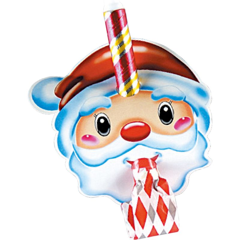 4色アソート サンタお面巻取り笛1P (073578)