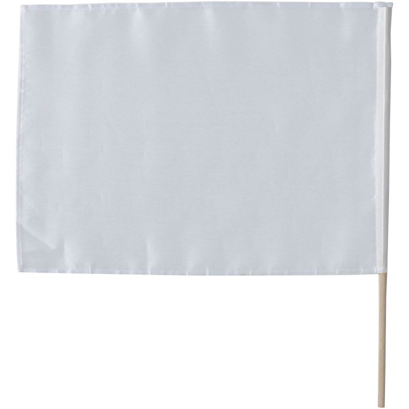 アーテック サテン小旗 ホワイト 旗:W41×H30cm 旗竿:45cm(φ8mm) (018890)