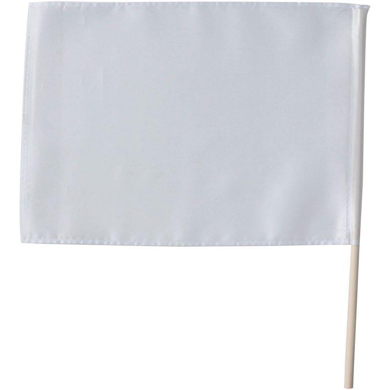 アーテック サテン中旗 ホワイト 旗:W50×H36cm 旗竿:57cm(φ12mm) (018891)