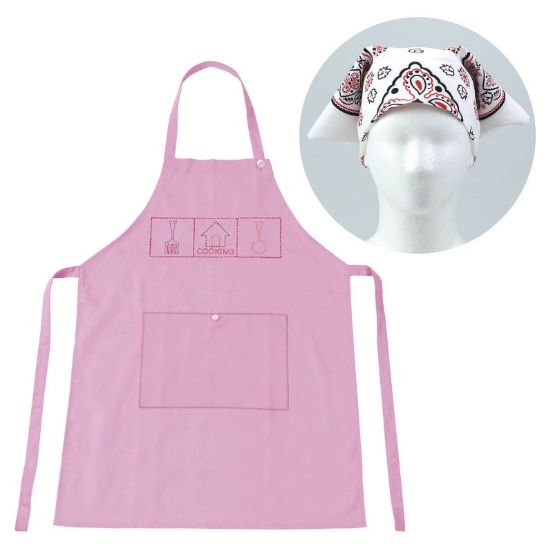アーテック 基礎縫いエプロン ピンク (バンダナ白) (050777) ※未完成品
