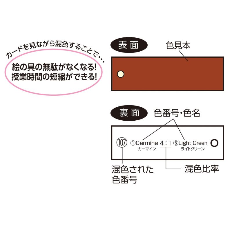 混色カード ポスターカラー用 収納ポリ袋付 (012993)