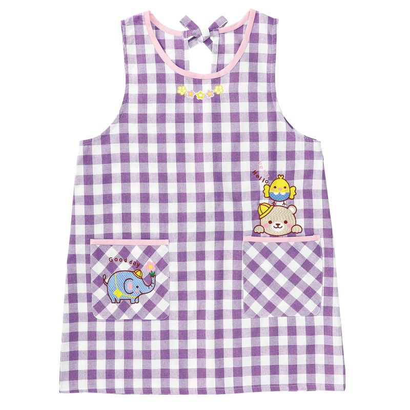 アーテック アニマルギンガムチェックエプロン パープル (009537)