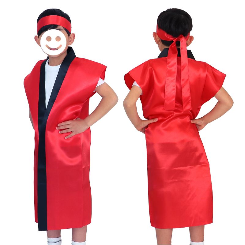 アーテック サテンロングハッピ 赤 J(ハチマキ付) (014424)