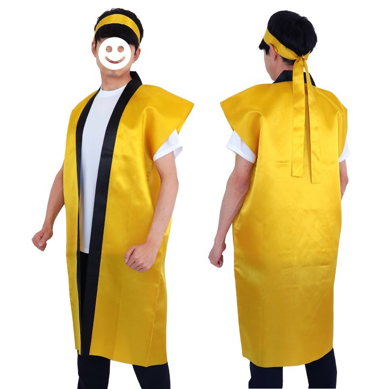 アーテック サテンロングハッピ 金 L(ハチマキ付) (014431)