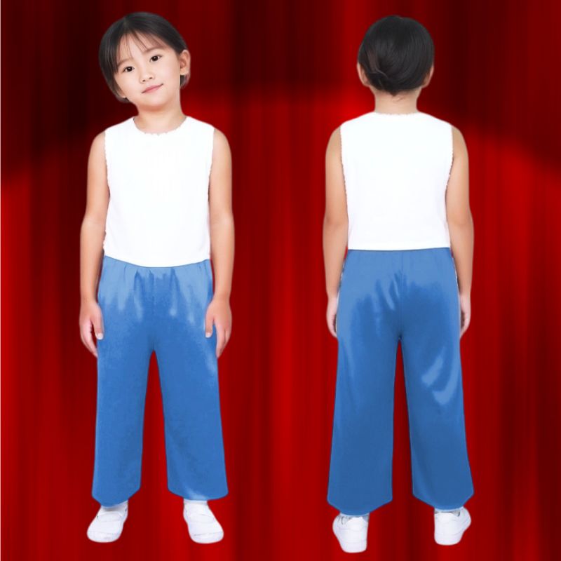 イースクエアのソフトサテンズボン C 青 (014512)｜アングル3