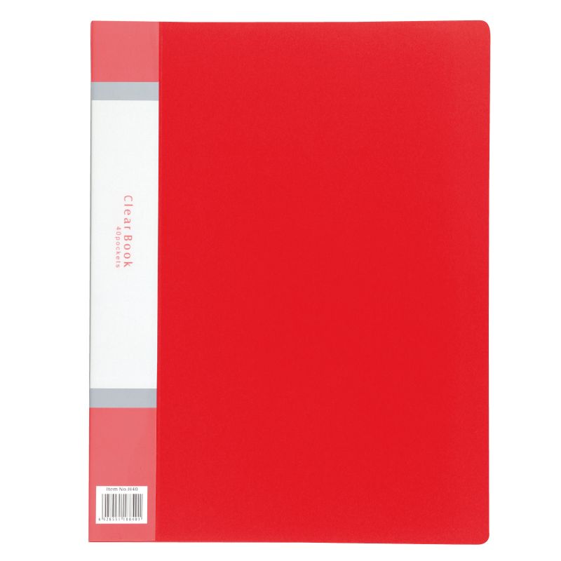 アーテック クリアブックA4 縦入れ 40ポケット レッド (005607)