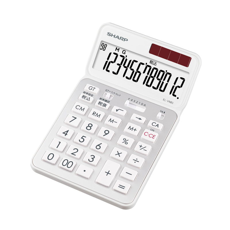 シャープ カラー・デザイン電卓[ナイスサイズ] クリアホワイト(B) (EL-VN83-WX) 単品 [キャンセル・変更・返品不可]