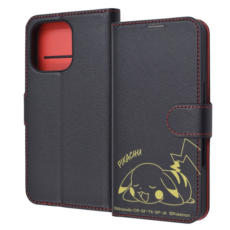 iPhone 16 Pro ポケットモンスター / 衝撃吸収 マグネットベルト シンプル 手帳型レザーケース / ピカチュウ