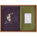 草花の遊び 刺繍入り二巾風呂敷&金封包み 紫 (250-14B)