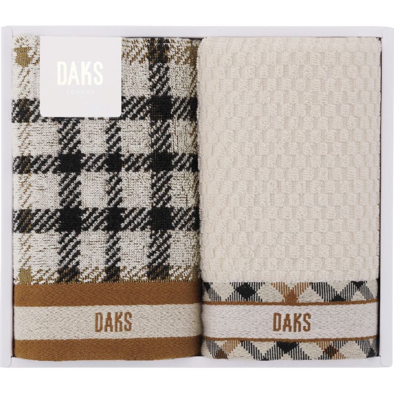 DAKS ダブルハウスチェック フェイスタオル2P (55-3089250)