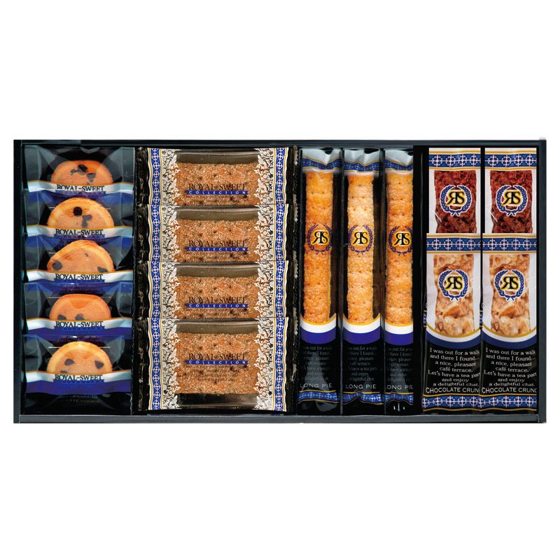 　ギフトサービスについてホッとしたひと時を贈る、おしゃれなティータイムを演出します。大きめのチョコチップを煉り込んだクッキーなどバラエティ豊かな甘いセットです。■商品名:ロイヤルスイートコレクション■セット内容:セット内容/チョコチップクッ...