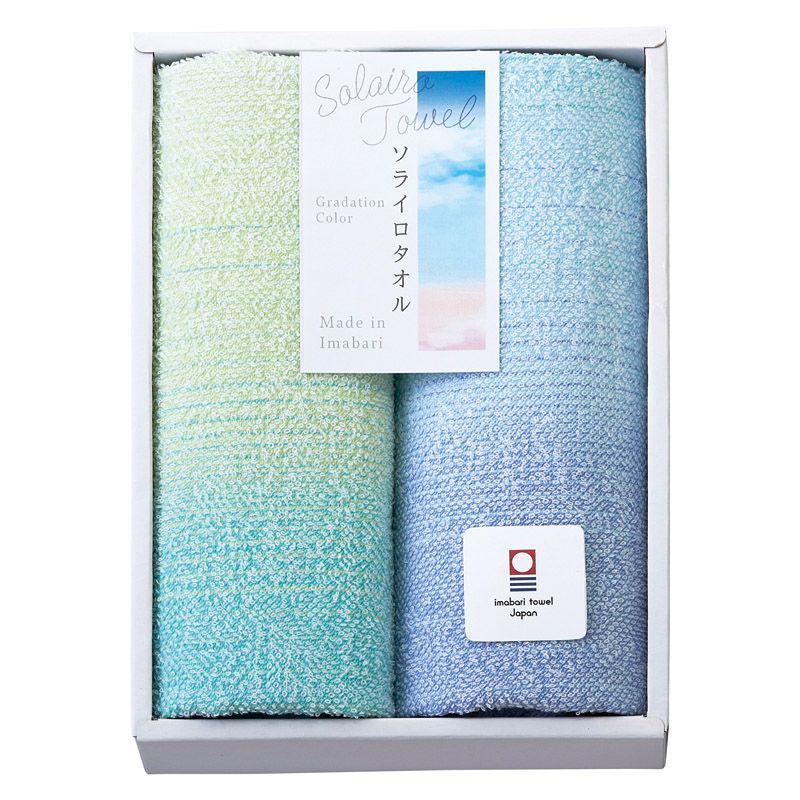 Solairo Towel (ソライロタオル) フェイスタオル2P ブルー (SO2062 BL/PI)