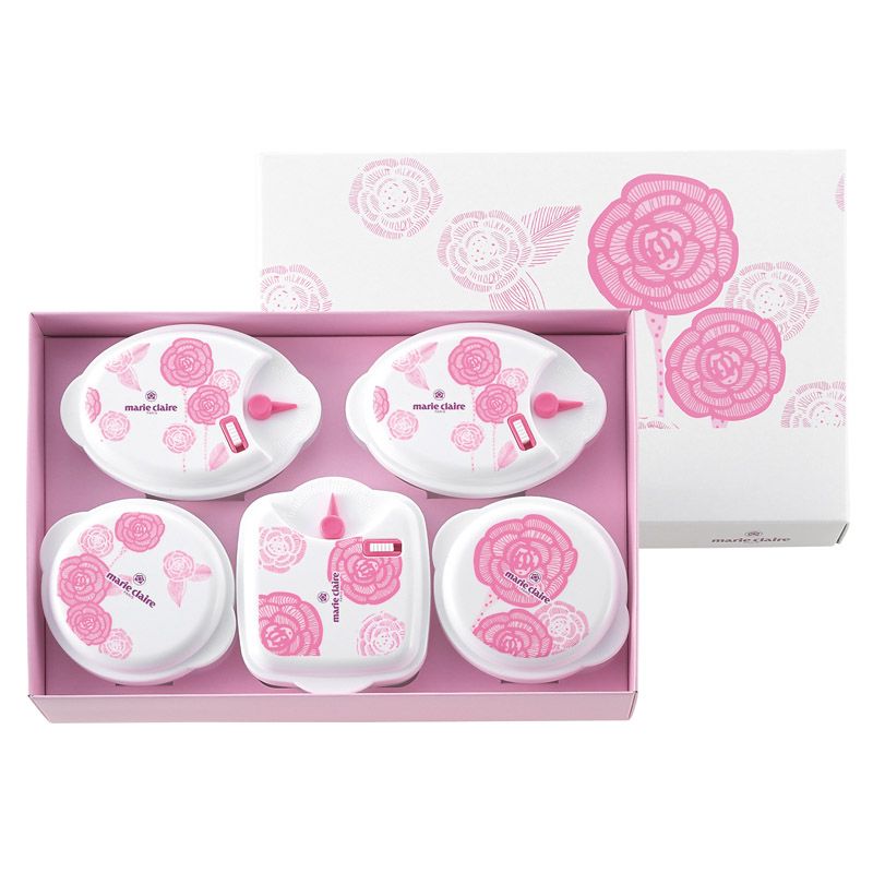 マリ・クレール ローズブルーミング 電子レンジ容器5点セット (MC-669)