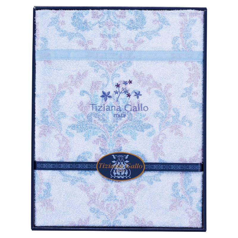 ティツィアナ・ガロ 洗えるやわらかタオルケット ブルー (TK-4053BL/PI)