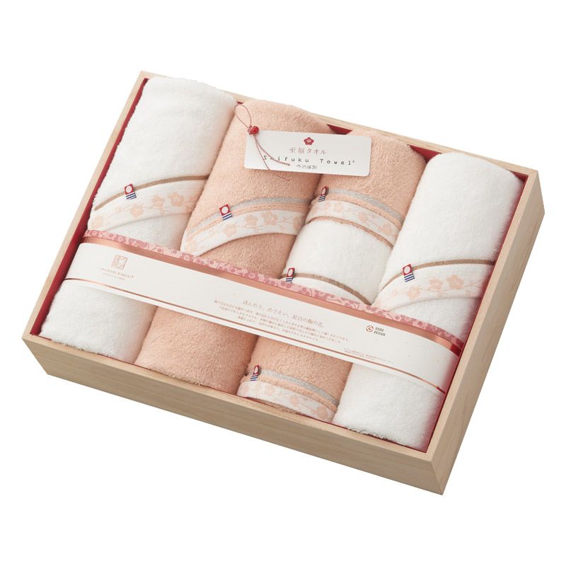 　ギフトサービスについておめでたい紅白のタオルとパッケージが、どのような慶事、またはお祝い事の内祝いにもぴったりな贈り物です。やわらかな今治タオルを、本物の梅から抽出した染料でほんのり梅色に染め上げた、縁起の良いタオルギフトです。■メーカー:今治謹製■商品名:至福タオル梅 バスタオル3P&amp;フェイスタオル3P(木箱入)■サイズ:バスタオル:60×110cm、フェイスタオル:34×75cm■材質:綿100%■箱サイズ:32.5×44.5×14cm■原産国:日本■品番:SH66150■のし:大杉■JANコード:4518607673764■本体重量:2kg商品特徴一覧熨斗・ラッピング無料対応、【多用途ギフト[パーソナルギフト 2026] → ご予算別セレクション → 定価15、000円(税別)前後 → ファブリック】、【日用品雑貨・文房具・手芸 → タオル → セット】、[B2]、2025年、令和7年、ギフト、贈り物、内祝い、プレゼント、お返し、4518607673764、通信販売、通販、販売、買う、購入、お店、売っている、ショッピング▼関連商品はこちら。今治謹製 至福タオル梅 バスタオル4P&フェイスタオル4P(木箱入) (SH66200)熨斗・ラッピング無料対応【今治謹製 至福タオル梅 バスタオル3P&フェイスタオル3P(木箱入) (SH66150)】広告文責(有)イースクエアTEL:0120-532-772おめでたい紅白のタオルとパッケージが、どのような慶事、またはお祝い事の内祝いにもぴったりな贈り物です。やわらかな今治タオルを、本物の梅から抽出した染料でほんのり梅色に染め上げた、縁起の良いタオルギフトです。■メーカー:今治謹製■商品名:至福タオル梅 バスタオル3P&amp;フェイスタオル3P(木箱入)■サイズ:バスタオル:60×110cm、フェイスタオル:34×75cm■材質:綿100%■箱サイズ:32.5×44.5×14cm■原産国:日本■品番:SH66150■のし:大杉■JANコード:4518607673764■本体重量:2kg※お客さま都合による、ご注文後の[キャンセル][変更][返品][交換]はお受けできませんのでご注意下さいませ。※当店では、すべての商品で在庫を持っておりません。記載の納期を必ずご確認ください。※ご注文いただいた場合でもメーカーの[在庫切れ][欠品][廃盤]などの理由で、[記載の納期より発送が遅れる][発送できない]場合がございます。その際は、当店よりご連絡させていただきます。あらかじめご了承ください。※リニューアル等により パッケージ、仕様、セット内容 が変更になる場合がございます。予めご了承下さい。こちらの商品は【お取り寄せ(5〜7営業日以内に発送予定)】となります。あらかじめご了承くださいませ。