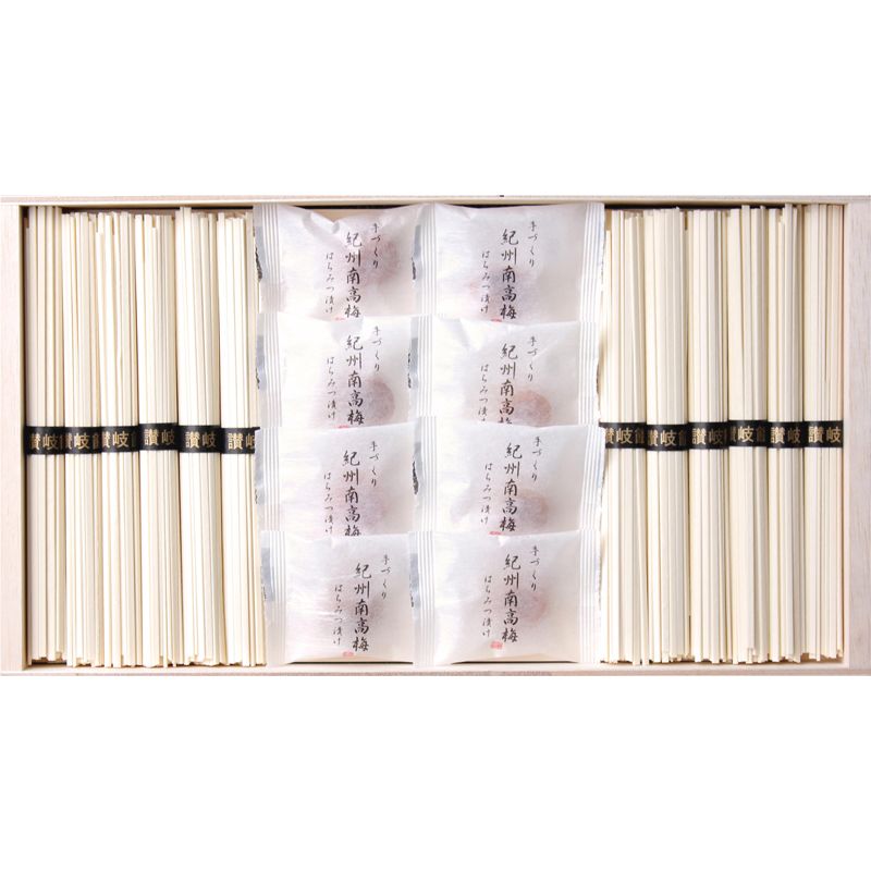 紀州南高梅・讃岐うどん詰合せ(木箱入) (RUU-250) [キャンセル・変更・返品不可]