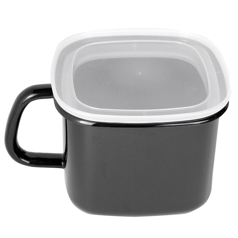 HANAKO 抗菌琺瑯ブラック角型ストックポット1.5L (AD-KP.BK)