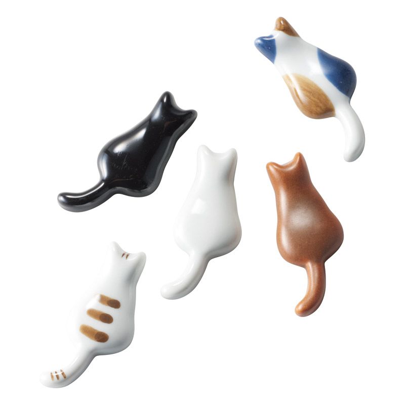 波佐見焼 ネコ 箸置揃 (10519)