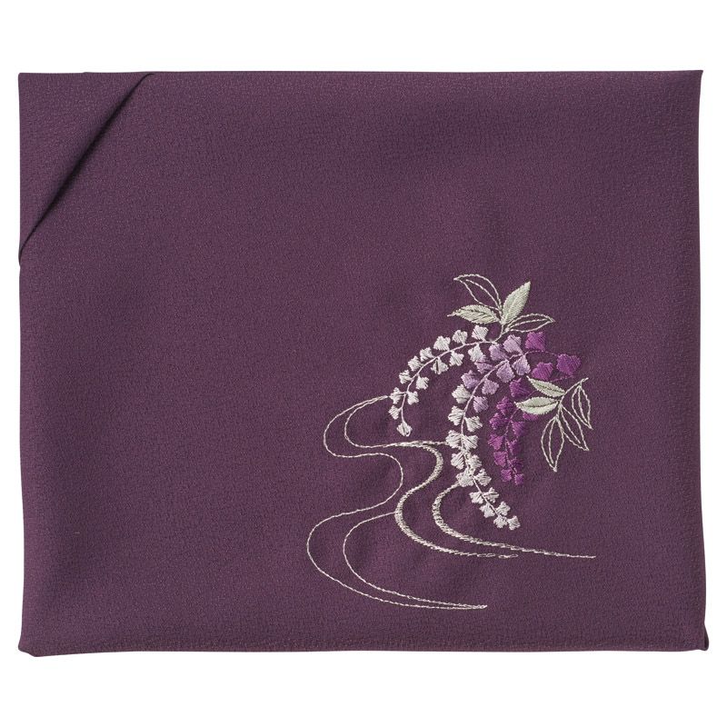 洛北 刺繍入り二巾風呂敷 紫 (H031a/b)