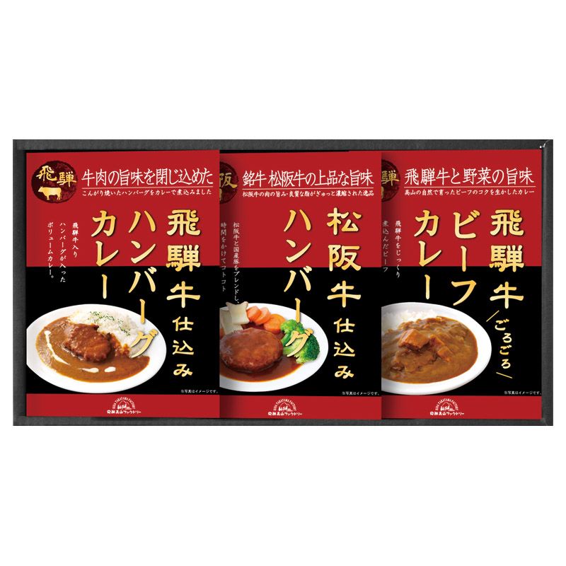 飛騨高山ファクトリー 松阪牛・飛騨牛仕込みハンバーグ&カレー詰合せ (HBK-22)