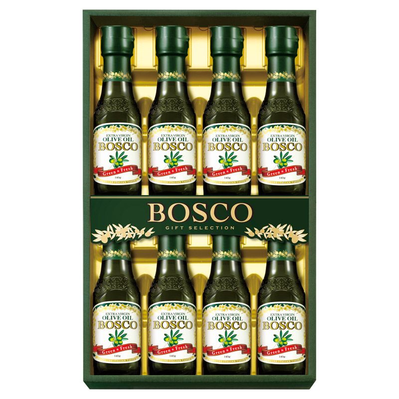 　ギフトサービスについて早摘みグリーンオリーブがくれる、本当の贅沢。■メーカー:日清オイリオ■商品名:ボスコオリーブオイルギフト■セット内容:ボスコエキストラバージンオリーブオイル(140g)×8■箱サイズ:37.3×22.8×6cm■賞味...