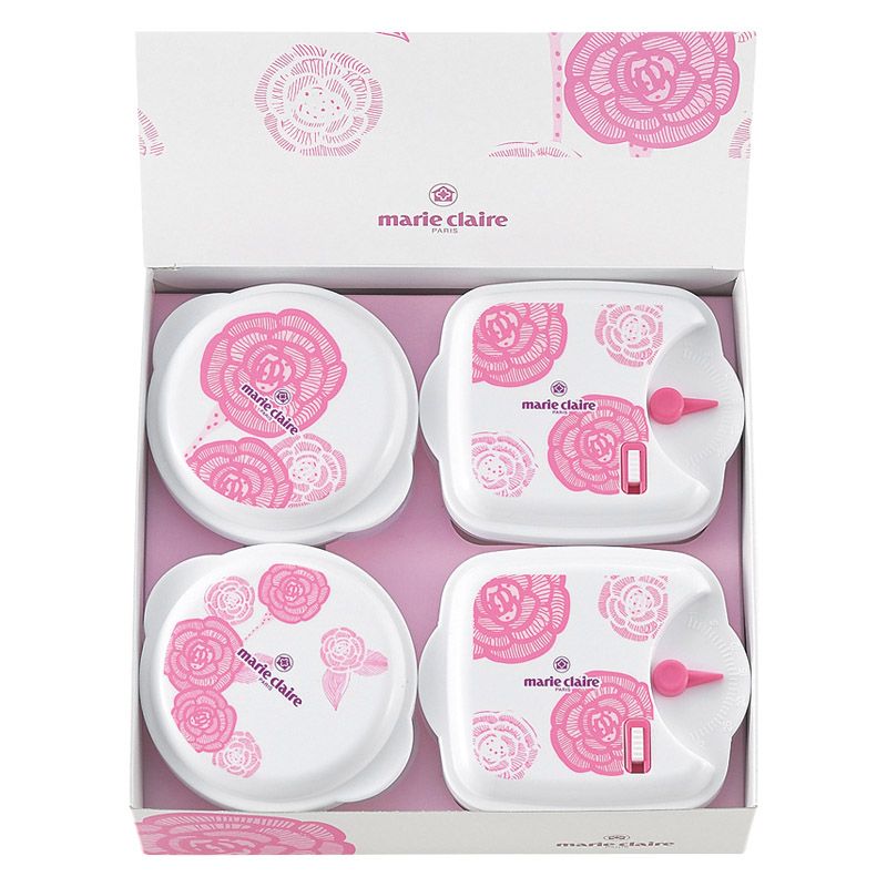 マリ・クレール ローズブルーミング 電子レンジ容器4点セット (MC-668)