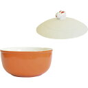 シリコンふた付き レンジボウル(L) オレンジ (4585-563)