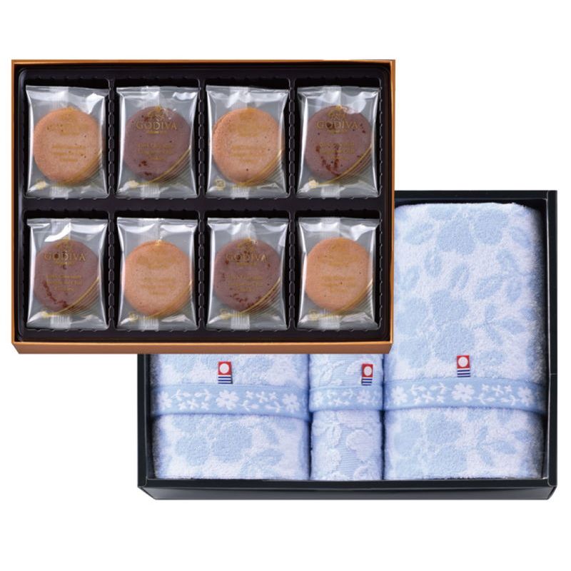 コンビネーションギフト ゴディバ ラングドシャクッキーアソートメント&はなみずき 今治タオルセット (MG25-B2F1)