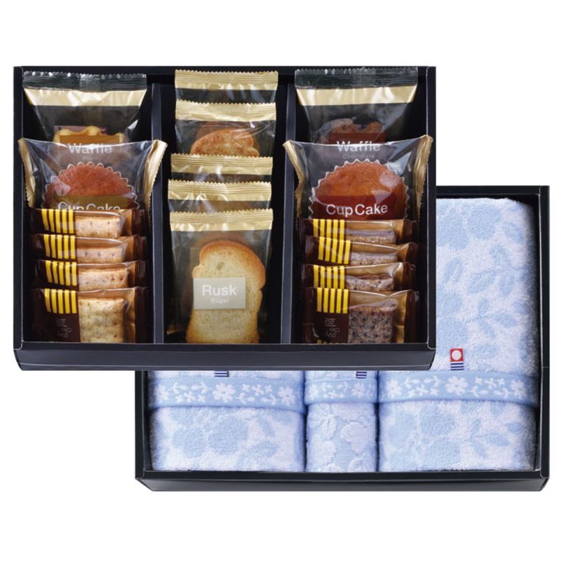 コンビネーションギフト ベイクドスイーツセレクション&はなみずき今治タオルセット (MJ26-B2F1)